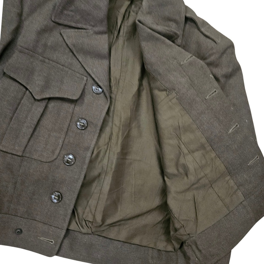 Vintage Green 1940s U.S. Army Wool Ike Jacket Field Coat Men's 34R Military - Picture 4 of 8